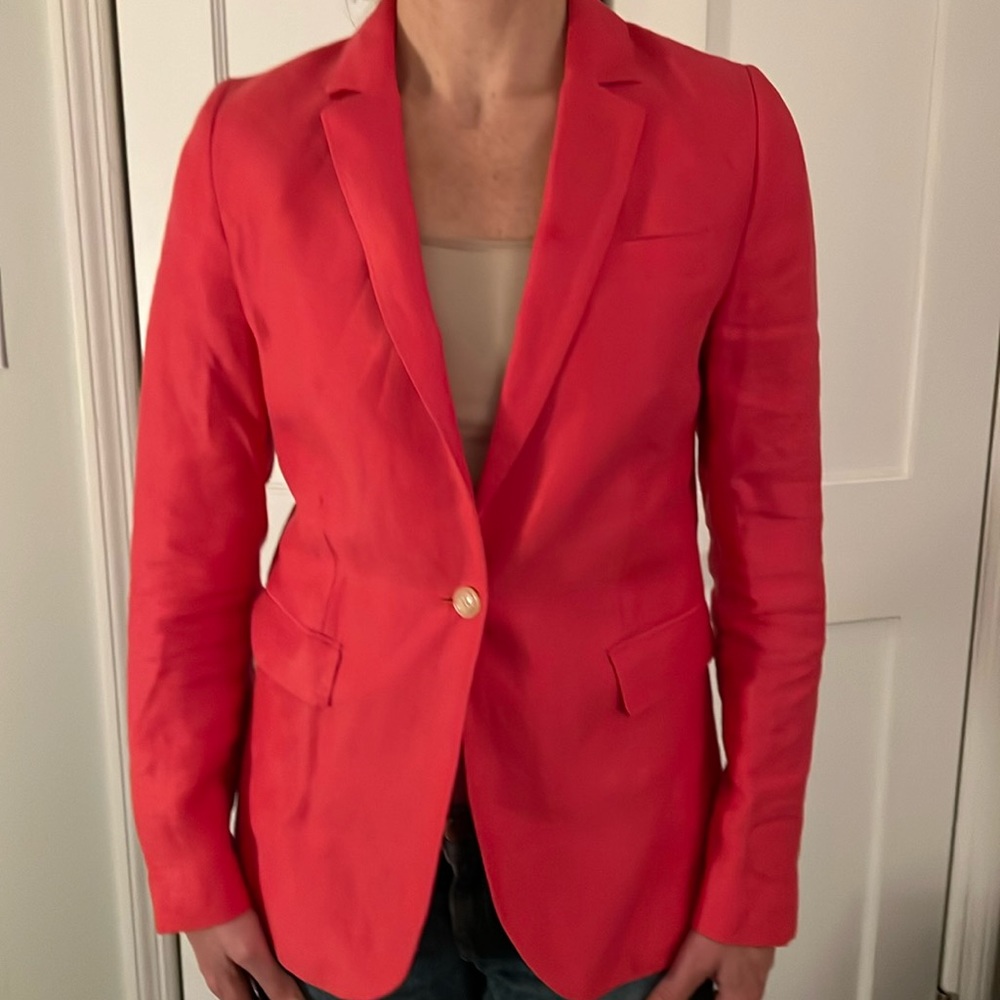 Sacoor Brothers pink 100% linen blazer